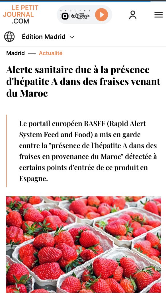 حملة مقاطعة المنتجات المغربية تتوسع في أوروبا  ..وما علاقة الفرولة المغربية بفيروس إلتهاب الكبد ؟