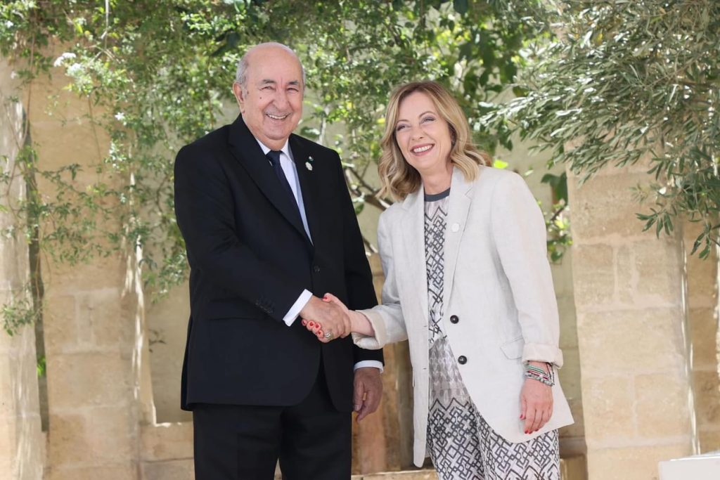 تبون يجري مباحثات مع رئيسة وزراء إيطاليا