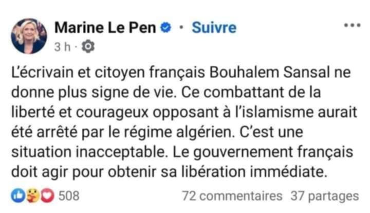 المواطن الفرنسي بوعلام صنصال يحدث طوارئ  في باريس ..لا حدث في الجزائر