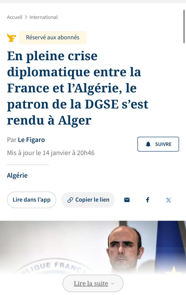 فرنسا تبحث عن قنوات اتصال مع الجزائر ..مدير DGSE في زيارة الفرصة الأخيرة