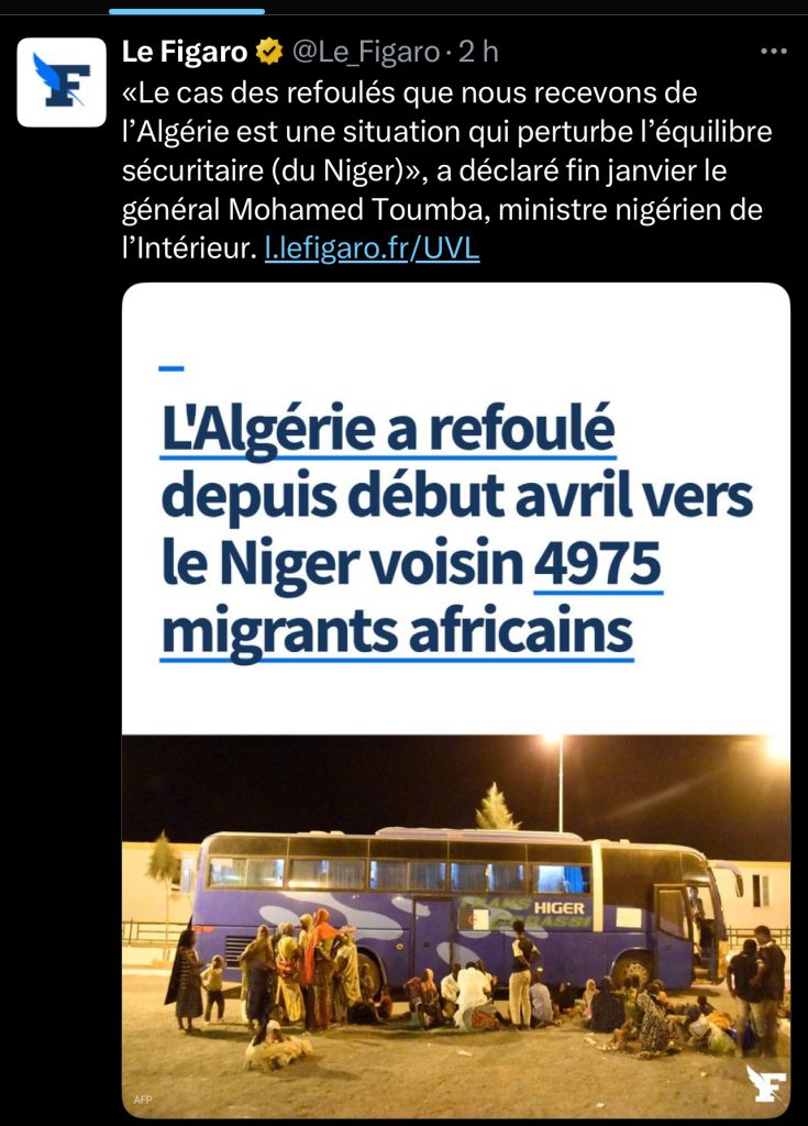 عمليات ترحيل المهاجرين غير الشرعيين من الجزائر  تتم في ظل الاحترام التام للاتفاقيات الثنائية مع دول الساحل