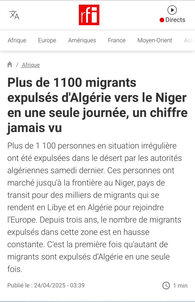 عمليات ترحيل المهاجرين غير الشرعيين من الجزائر  تتم في ظل الاحترام التام للاتفاقيات الثنائية مع دول الساحل