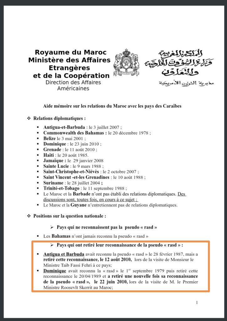فضيحة دبلوماسية: وثيقة مسربة تكشف رشاوى المغرب لدول الكاريبي