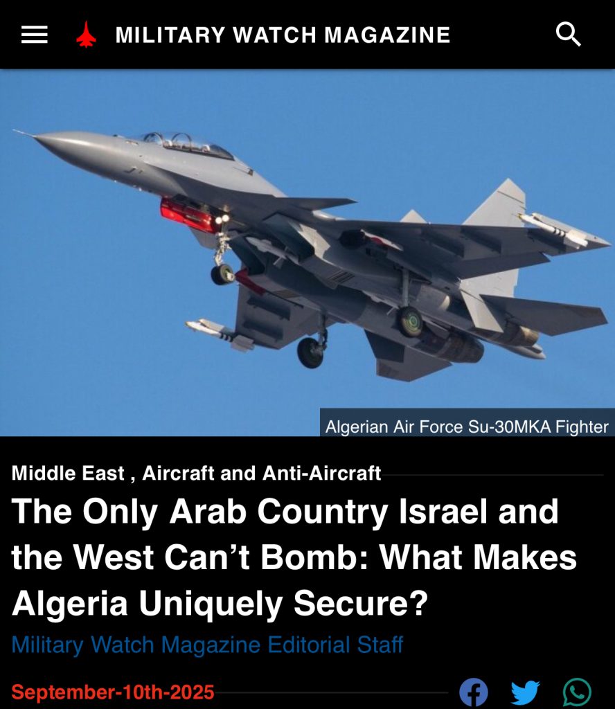 ميلتاري واتش الأمريكية: المنظومات الدفاعية الجزائرية الوحيدة في الشرق الأوسط وشمال أفريقيا القادرة على التصدي واعتراض أي هجوم