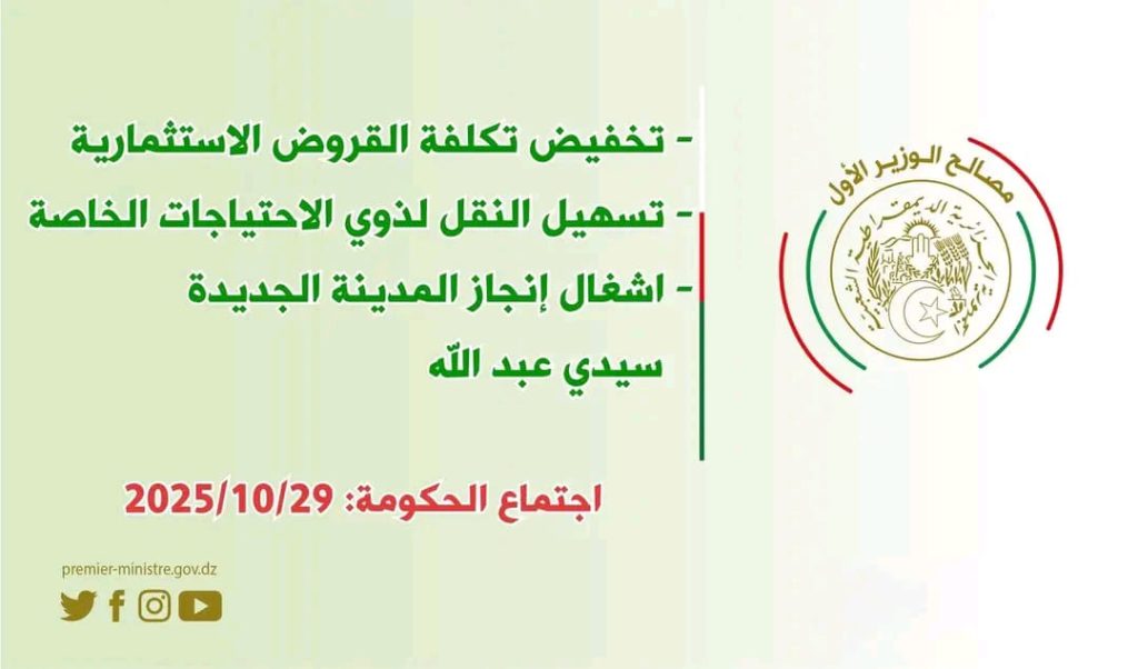 الحكومة الجزائرية تدرس مشروع مرسوم تنفيذي لتخفيض الفائدة على قروض الإستثمار
