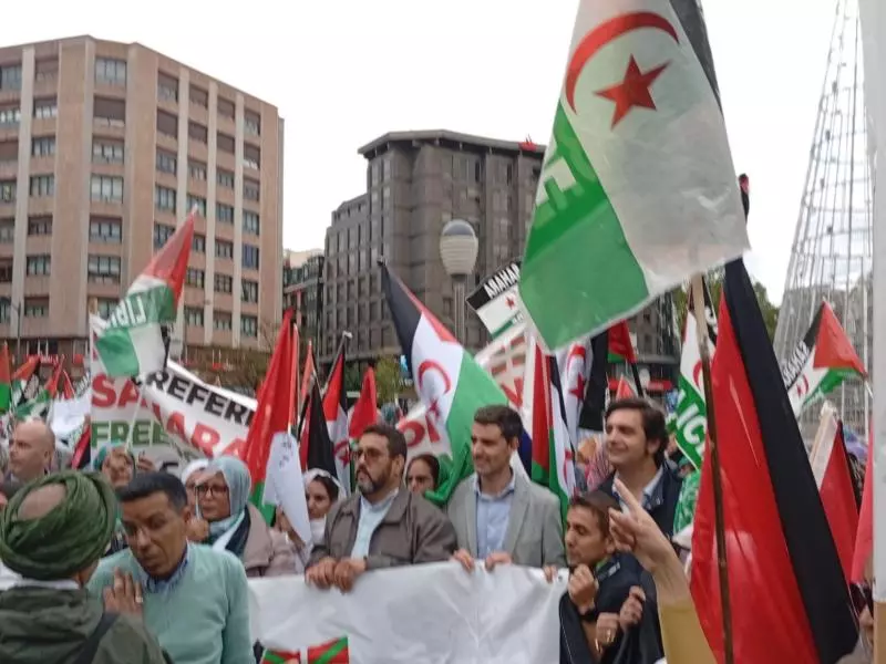 مظاهرات حاشدة للجالية الصحراوية في بيلباو الإسبانية رفضا لمحاولات الالتفاف على الشرعية الدولية