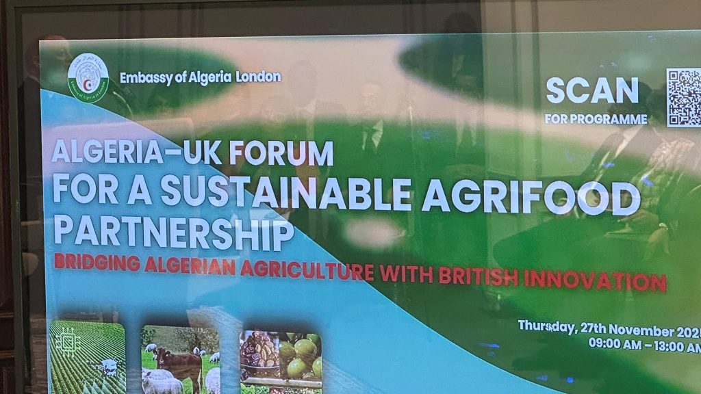 تعزيز الشراكة الجزائرية البريطانية في الميدان الفلاحي عبر نقل وتوطين تقنيات “Agri-Tech”