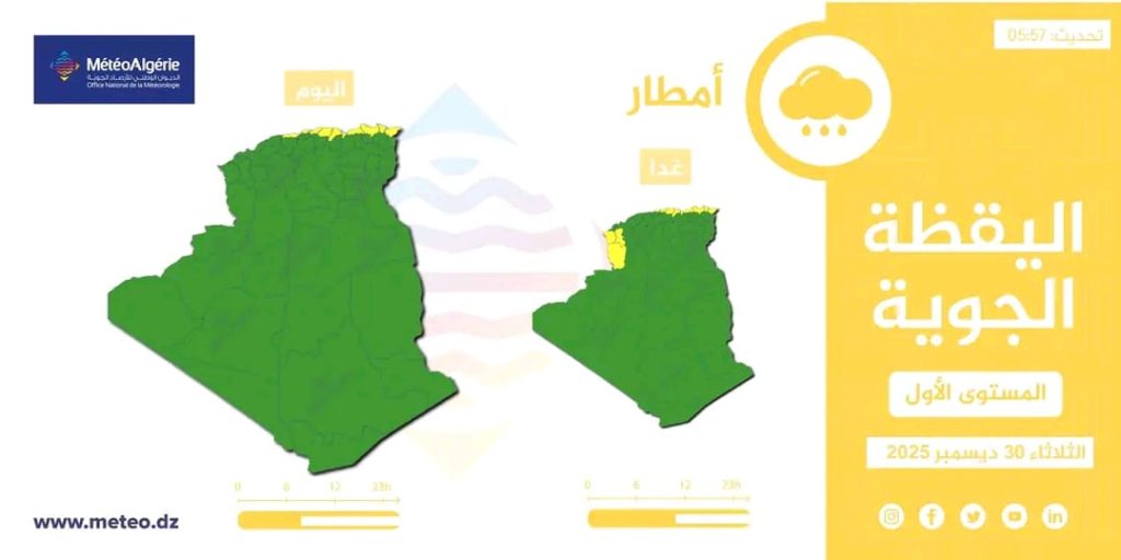 طقس الجزائر : أمطار وبرودة شديدة تجتاح هذه الولايات