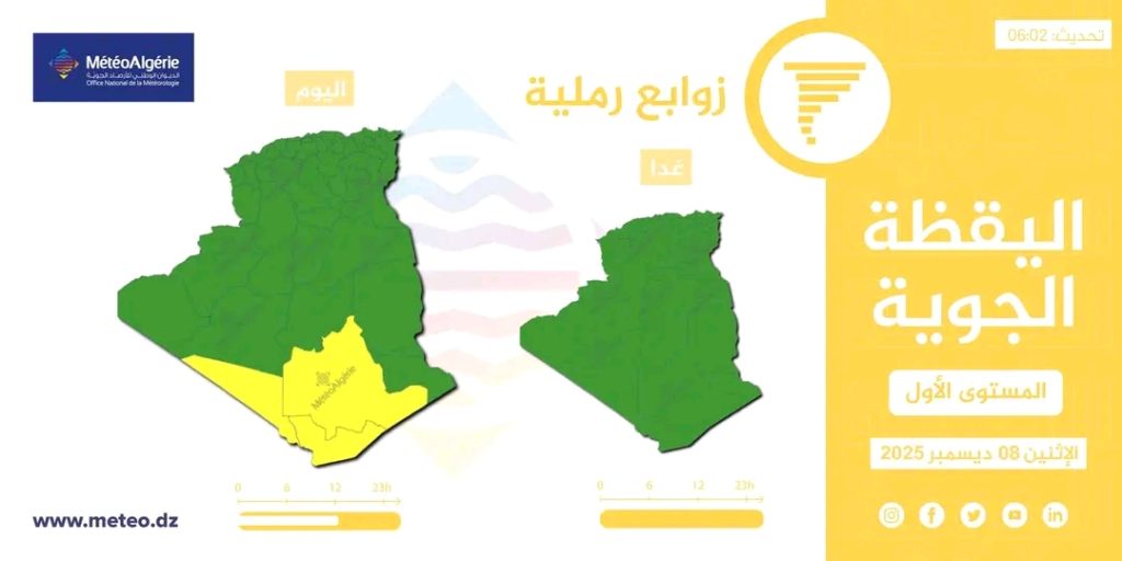 طقس الجزائر: أمطار وزوابع رملية مرتقبة وهذه الولايات المعنية