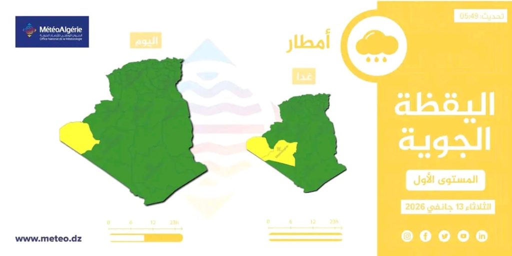 طقس الجزائر : أمطار وزوابع تجتاح هذه الولايات