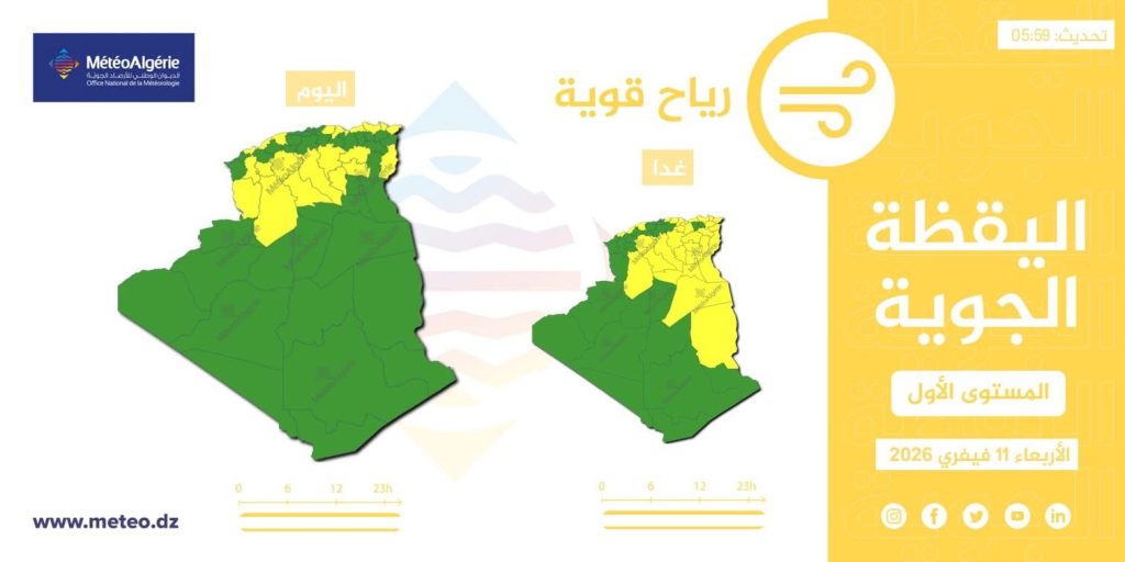 طقس الجزائر : رياح وزوابع رملية تجتاح هذه الولايات