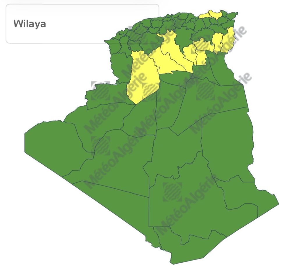 اضطراب جوي محمل بأمطار ورياح يجتاح عدة ولايات جزائرية