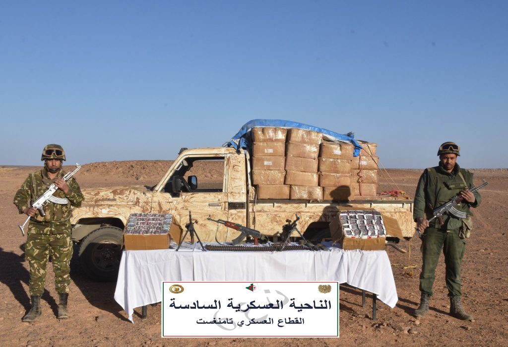 تمنراست: القضاء على مسلح وحجز 1.5 مليون قرص مهلوس وكمية من الأسلحة والذخيرة بـ “آراك”