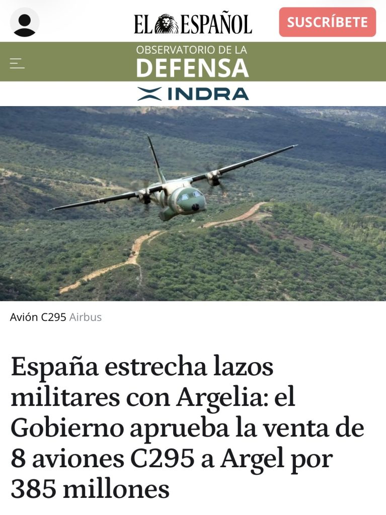 بقيمة 385 مليون يورو.. إسبانيا تزود الجزائر بـ8 طائرات نقل عسكرية من طراز Airbus C295