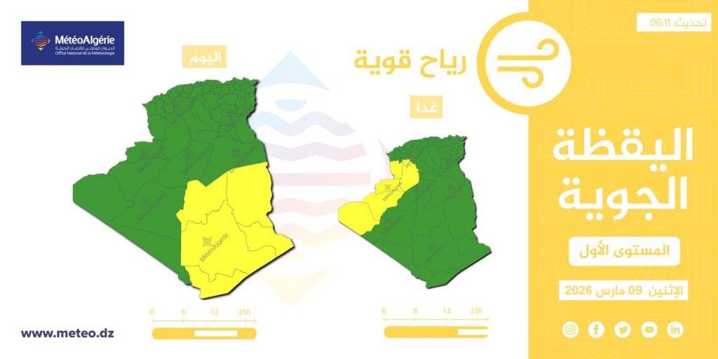 طقس الجزائر.. أمطار غزيرة ورياح على عدة ولايات