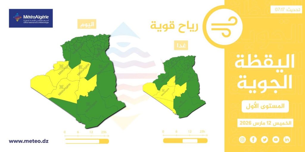 طقس الجزائر.. أمطار ورياح قوية على عدة ولايات