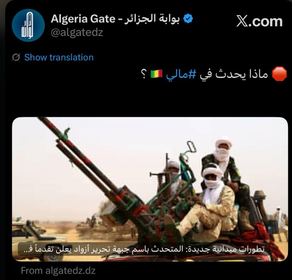 Rising Tensions in Northern Mali Amid Complex Security Overlap Involving the Malian Military and Foreign Actors