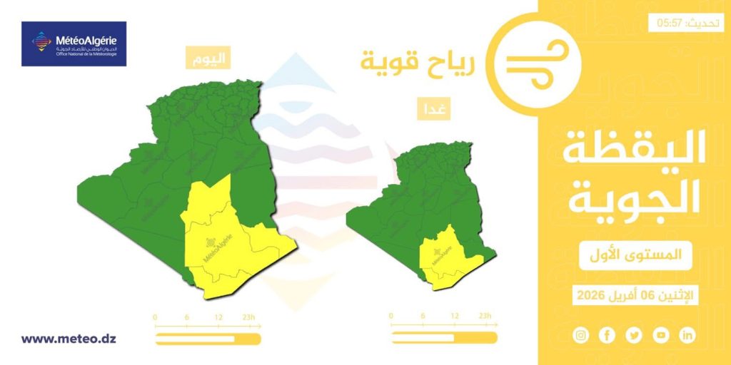 طقس الجزائر : رياح وزوابع رملية على هذه الولايات