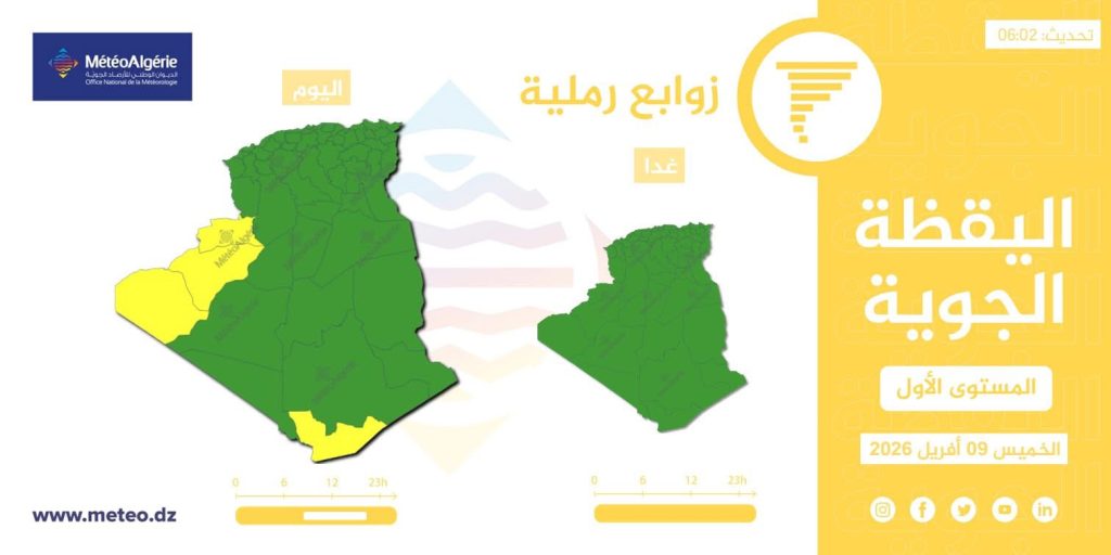 طقس الجزائر: رياح قوية تضرب عدة ولايات!