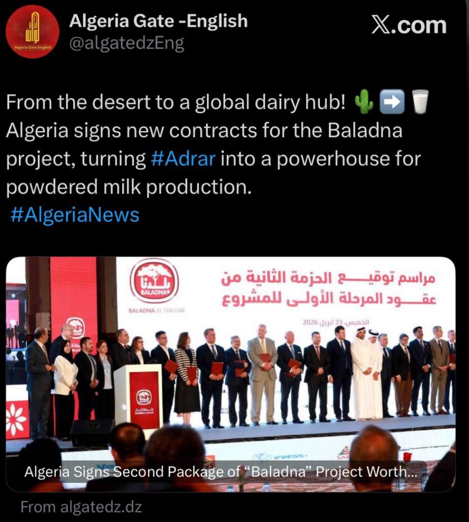Algeria bets on diversification beyond oil with mega dairy project and new global partnerships
