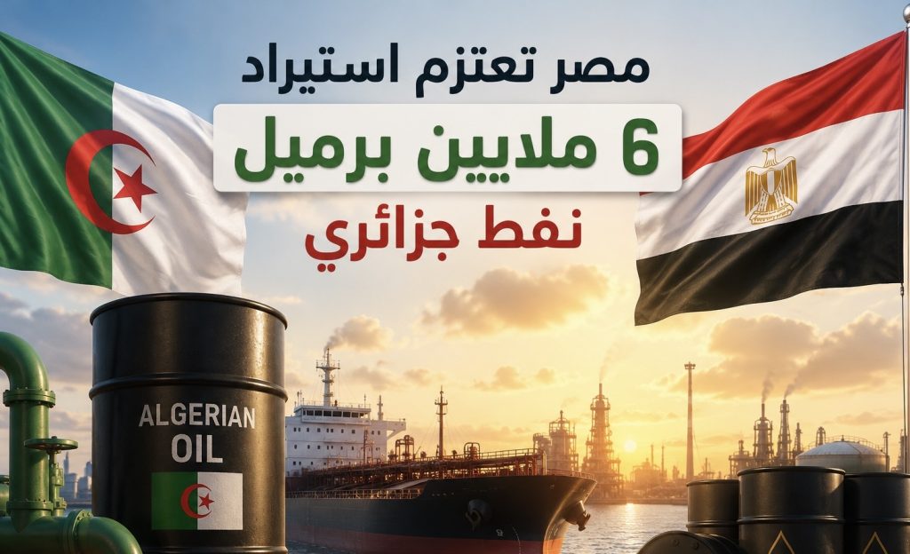 مصر تعتزم استيراد 6 ملايين برميل نفط جزائري