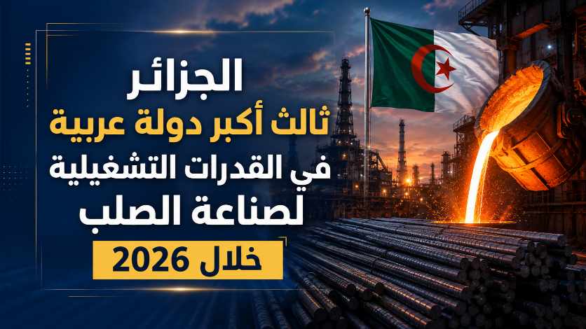 الجزائر ثالث أكبر دولة عربية في القدرات التشغيلية لصناعة الصلب خلال 2026