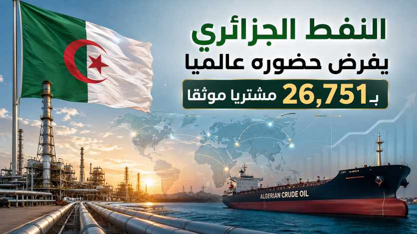 النفط الجزائري يفرض حضوره عالميا بـ26,751 مشترياً موثقاً