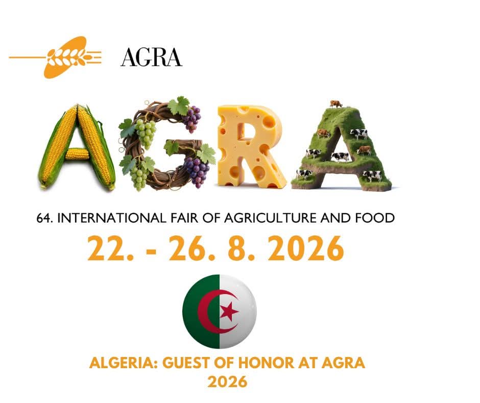 ‏‎الجزائر ضيف شرف معرض “أغرا 2026” الدولي للفلاحة والأغذية بسلوفينيا