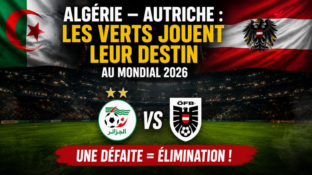 Algérie – Autriche : les Verts jouent leur survie au Mondial 2026