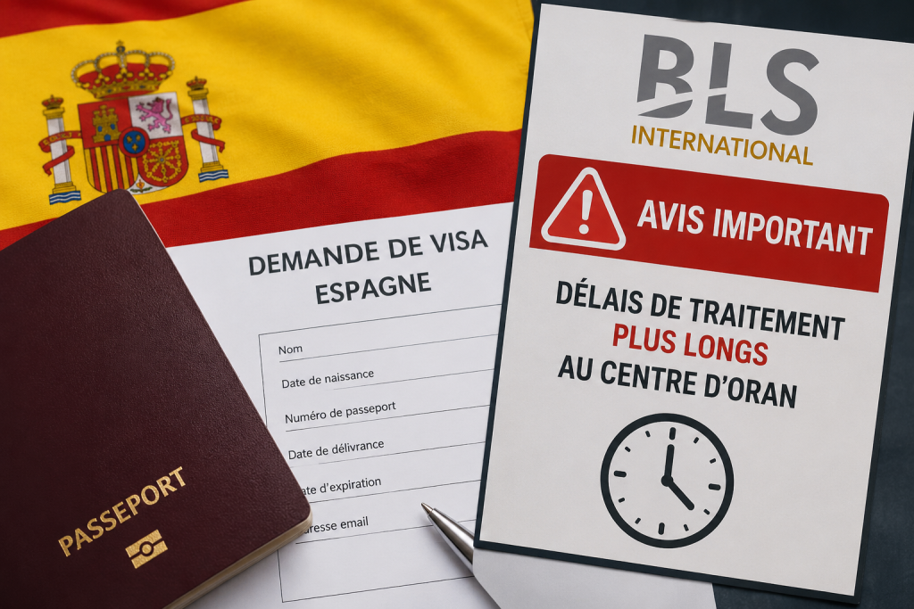 Visa Espagne en Algérie : BLS alerte sur des délais de traitement plus longs à Oran