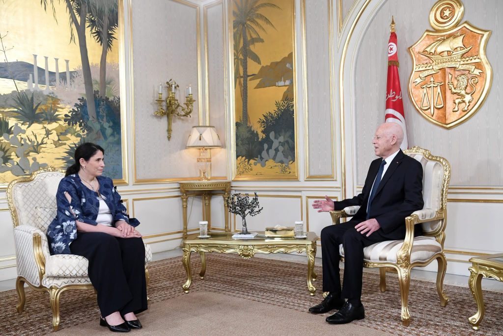 قيس سعيد يستقبل سلمى مليكة حدادي نائبة رئيس مفوضية الإتحاد الإفريقي.
