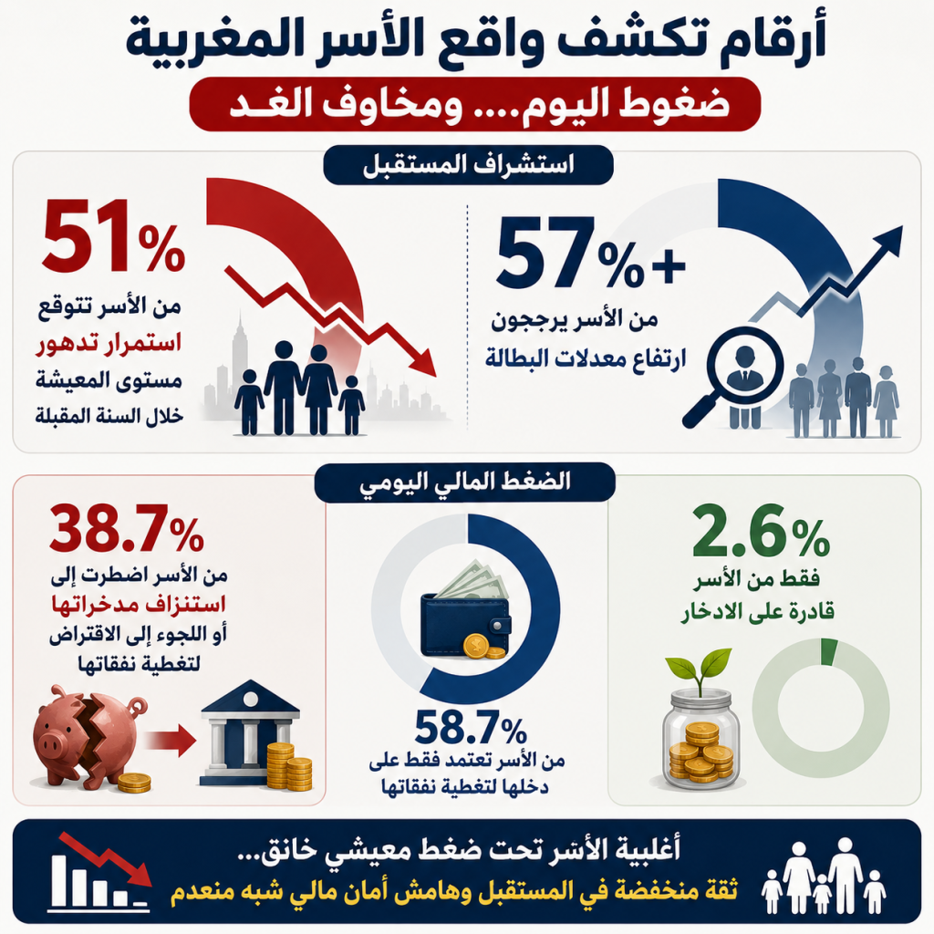 أرقام رسمية صادمة: 78.3% من الأسر المغربية تحت ضغط التدهور المعيشي