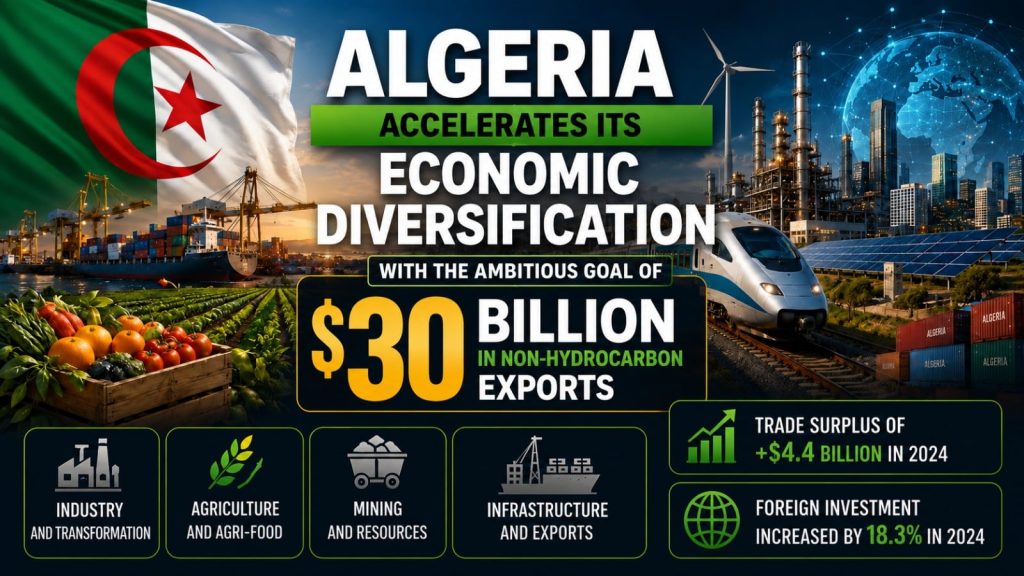 Algeria accelerates its economic diversification with the ambitious goal of $30 billion in non-hydrocarbon exports