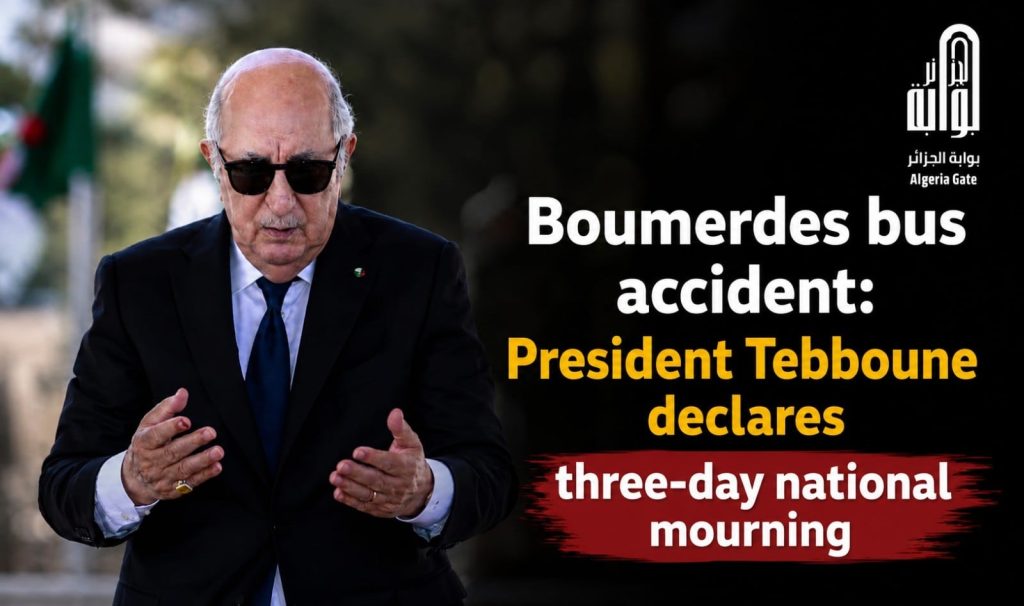 Boumerdes bus accident: President Tebboune declares three-day national mourning
