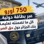 750 أورو عبر بطاقة دولية.. كل ما تضمنته تعليمة بنك الجزائر حول حق الصرف