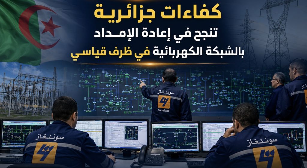 كفاءات جزائرية تنجح في إعادة الإمداد بالشبكة الكهربائية في ظرف قياسي