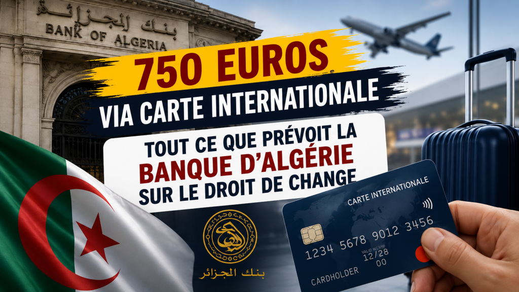 750 euros via une carte internationale : tout ce que prévoit l&rsquo;instruction de la Banque d&rsquo;Algérie sur le droit de change