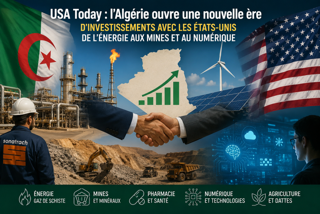 USA Today : l&rsquo;Algérie ouvre une nouvelle ère d&rsquo;investissements avec les États-Unis, de l&rsquo;énergie aux mines en passant par le numérique