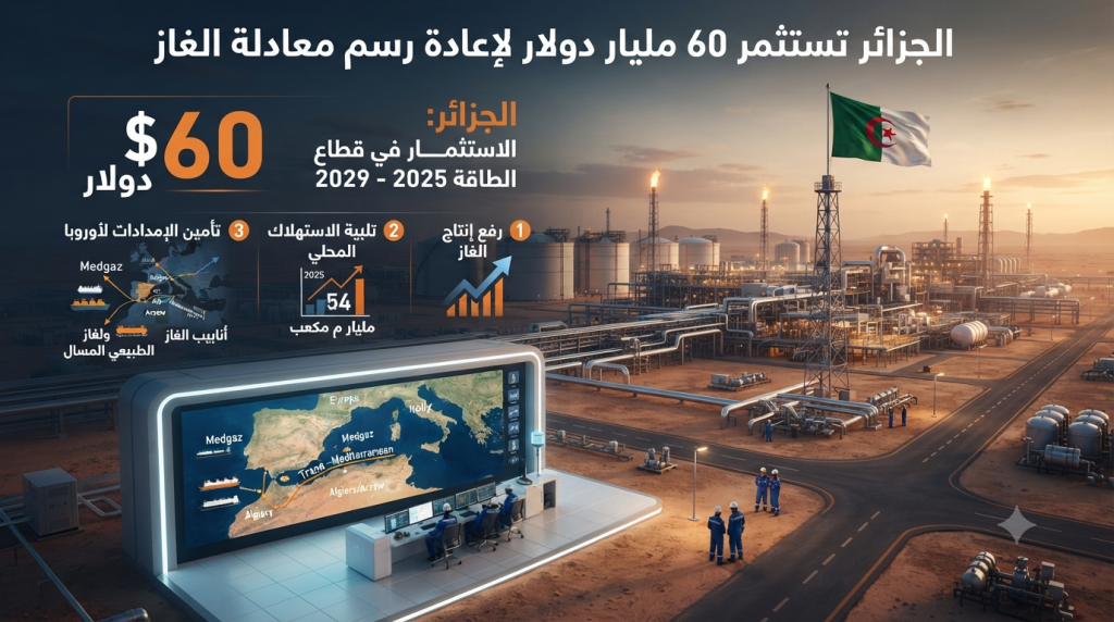 الجزائر تستثمر 60 مليار دولار لإعادة رسم معادلة الغاز (تقرير)