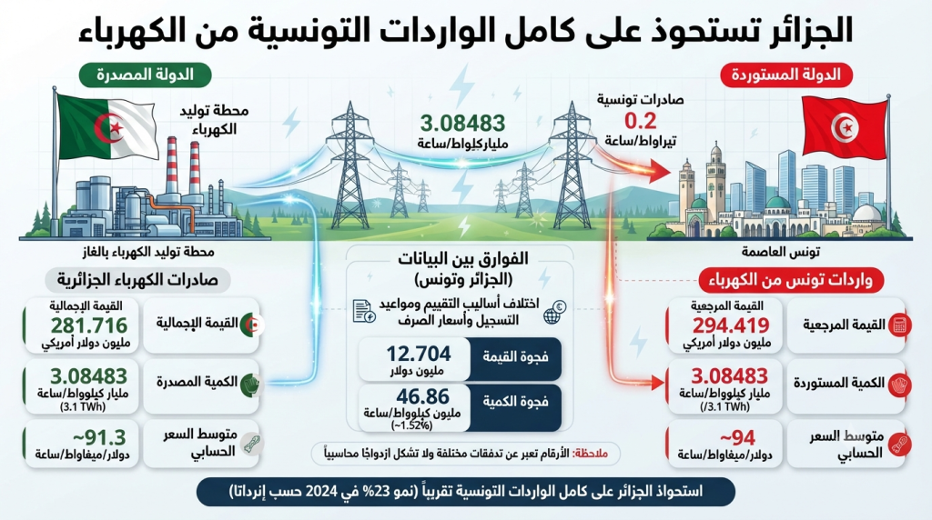 تونس، الجزائر، الكهرباء