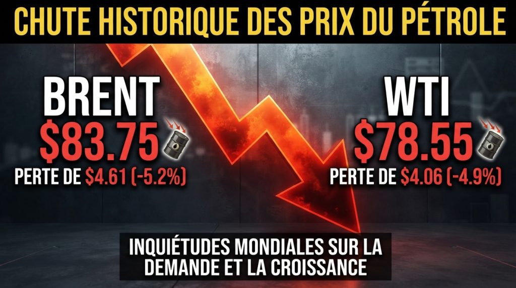 Les prix du pétrole chutent à leur plus bas niveau depuis deux semaines