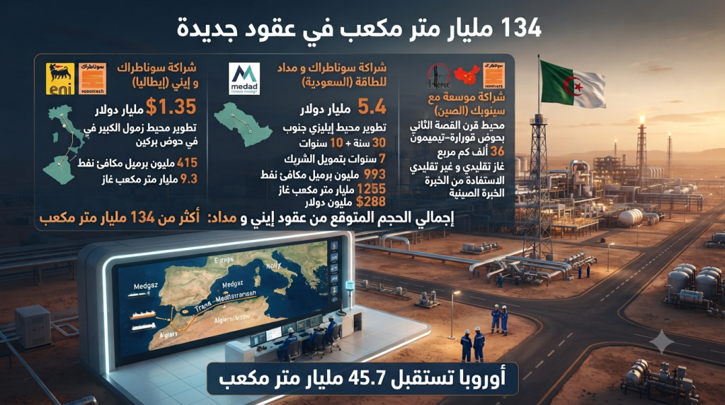 أوروبا تستقبل 45.7 مليار متر مكعب