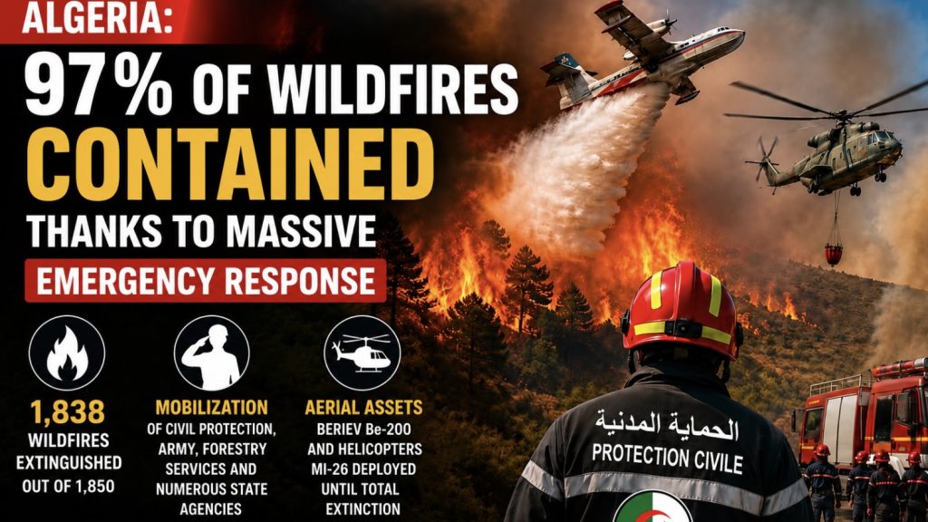 Algeria: 97% of wildfires contained thanks to massive emergency response