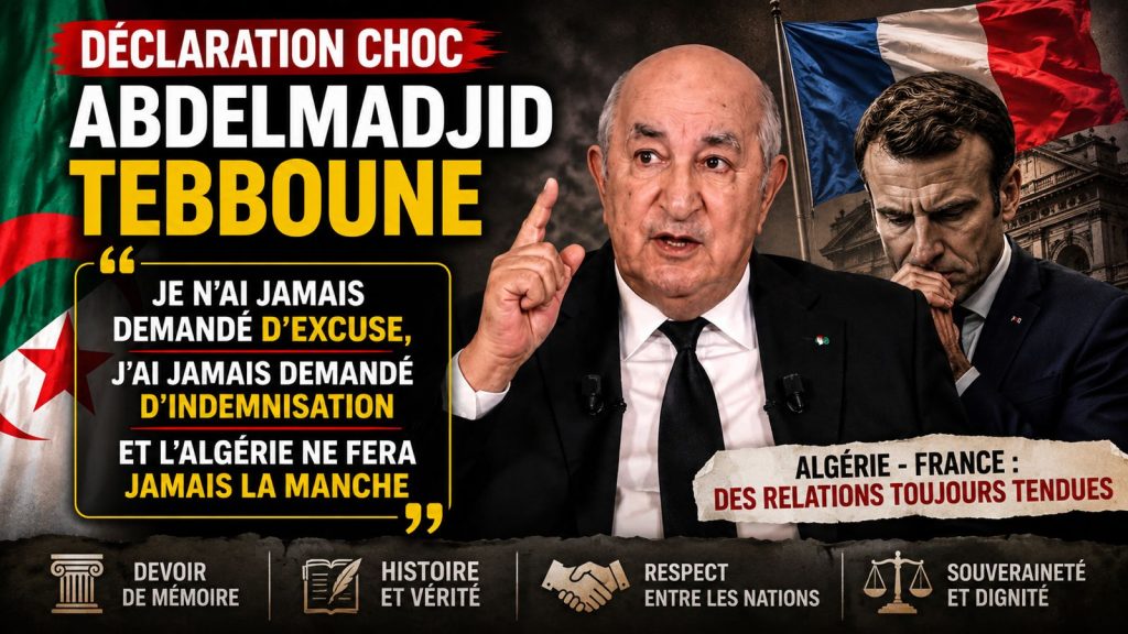 Tebboune : « L&rsquo;Algérie ne fera jamais la manche », un message ferme sur la question mémorielle avec la France