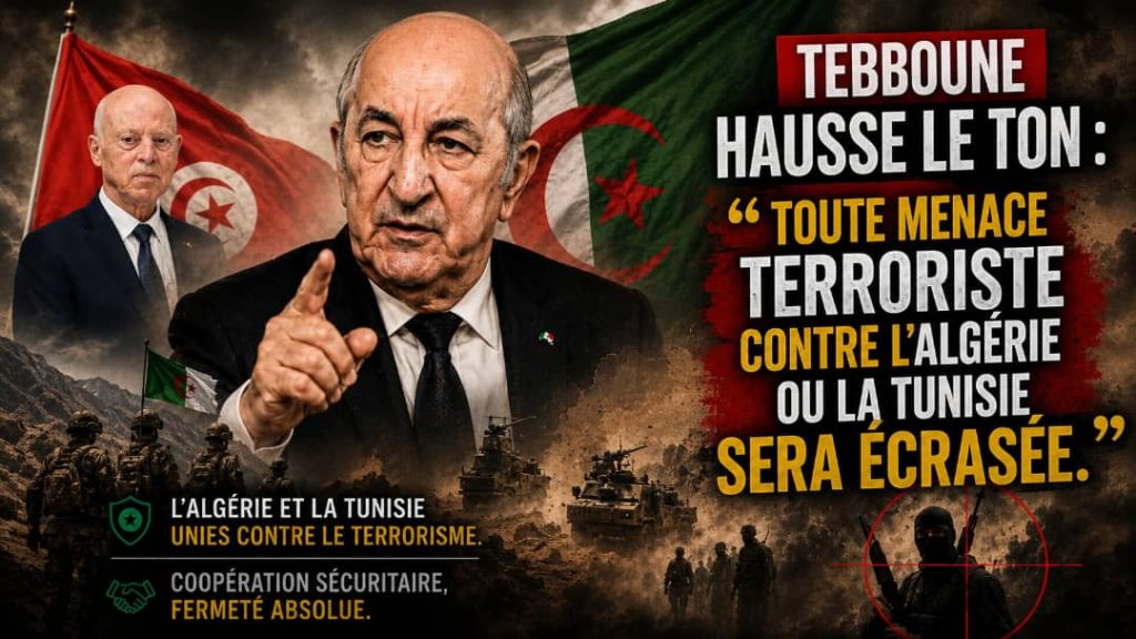 Tebboune adresse un avertissement sans équivoque : « Toute menace terroriste contre l&rsquo;Algérie ou la Tunisie sera écrasée »