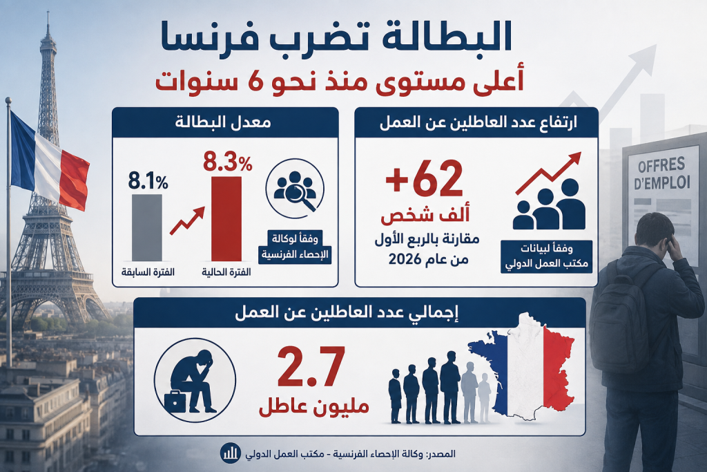 البطالة تضرب فرنسا.. أعلى مستوى منذ نحو 6 سنوات