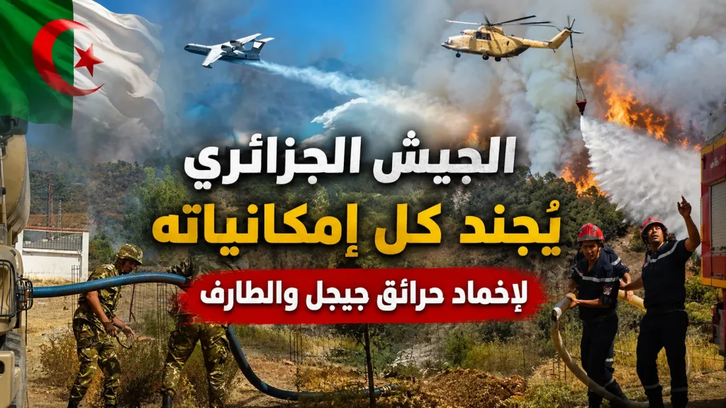 الجيش الجزائري يجنّد كل إمكانياته لإخماد حرائق جيجل والطارف
