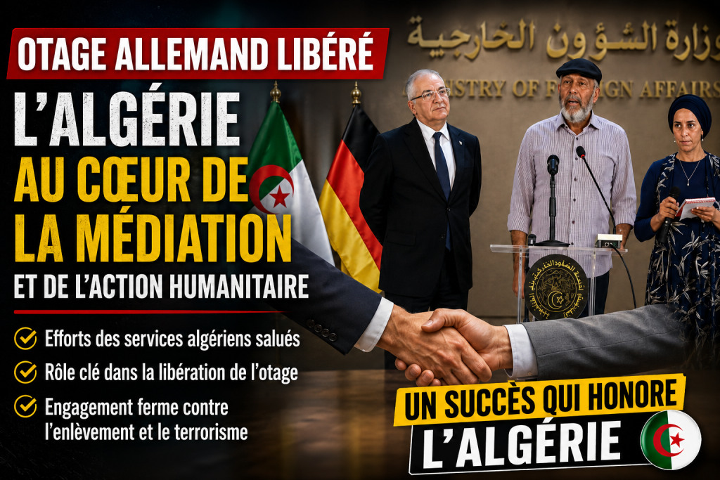 Algérie : le ressortissant allemand enlevé au Niger libéré grâce aux efforts des autorités algériennes