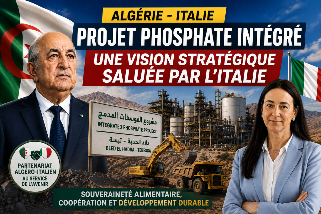 La souveraineté alimentaire au cœur du projet algérien de phosphate, selon l’ambassadrice d’Italie