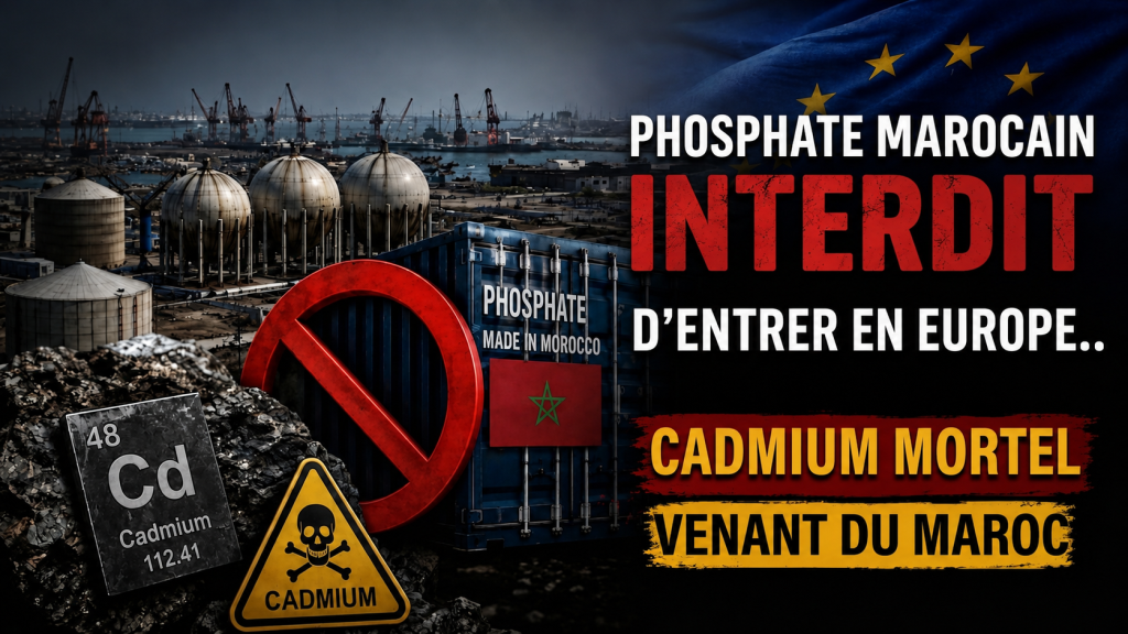 Le phosphate marocain interdit d’entrer en Europe… le cadmium mortel qui vient du Maroc